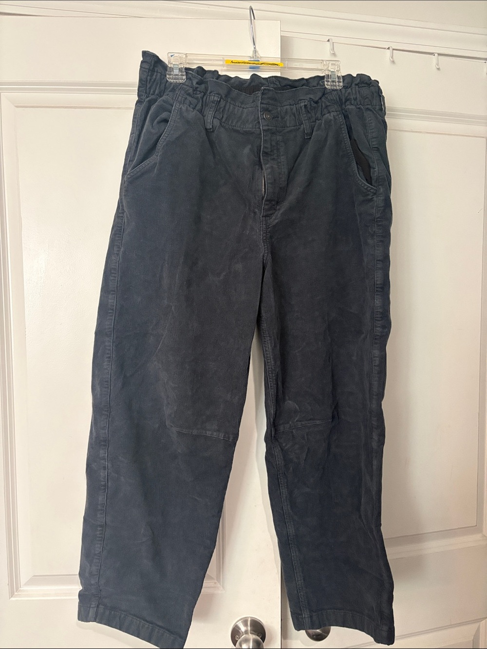 American Eagle Outfitters Dark Gray Paperbag Waist Corduroy Trousers